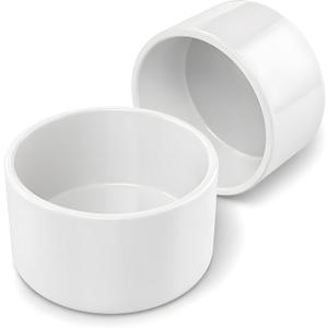 2 Pcs 3 Inch PVC End Cap Fittings, SCH40 PVC Pipe Caps for 3.50" OD Pipe, Heavy Duty White Socket Pipe End Caps for Plumbing, Irrigation, DIY Furniture & Garden Frames