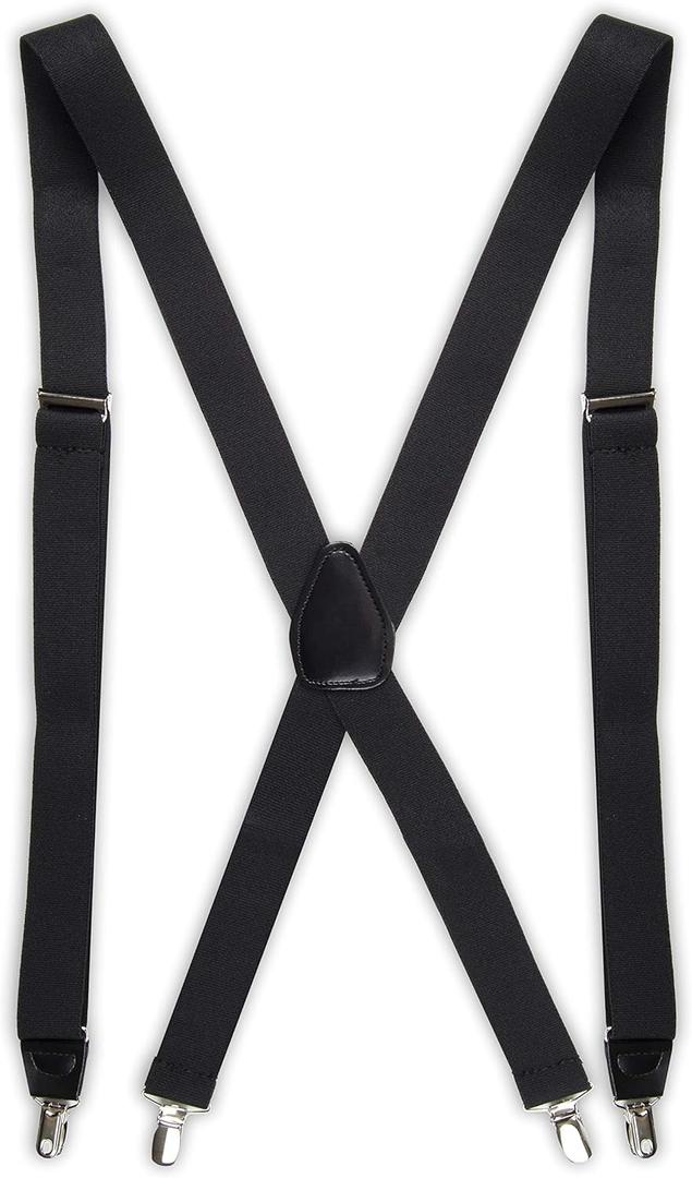 DOCKERS mens Solid Suspender (One Size, Black)