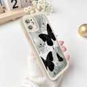 for iPhone 11 Case, Creative Butterfly Pattern Design for Girl Women, Soft Silicone Shockproof Anti-Scratch Protection Phone Cover for iPhone 11 (Ink Butterfly)