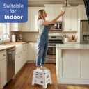 ACKO Folding Step Stool -13inch Height Premium Heavy Duty Foldable Foot Stool for Kids and Adults, Kitchen Garden Bathroom Stepping Stool White