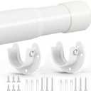Closet Rod, 17 to 53 Inch Closet Rods for Hanging Clothes, Heavy Duty Adjustable Closet Hanging Rod Bar White Closet Poles for Wardrobes, Closet, Bathroom, Windows, 1.3 Inch Diameter