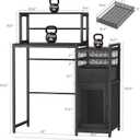 Coffee Bar Cabinet for Home, Spacious Coffee Stand Station with Pod Drawer Holder, Bakers Rack with Storage, Perfect for Kitchen Corner Living Room, Black