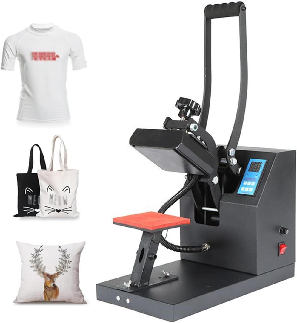 15 * 15cm Heat Press Machine, Digital Sublimation Printer Machine, Small T-Shirt Heat Press Machine, Precise Digital Control, for T Shirts, Bags, Mouse Pads