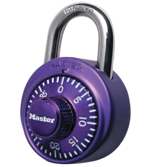 Master Lock 1530DCM School or Gym Locker Lock Combination Padlock, Back to School Essential, Pack of 1 - Purple
