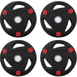 Fitvids standard Cast Iron 1-inch Weight Plate for Strength Training & Weightlifting, Rubber Coate Style, 10LB Set of 4