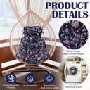 AceOrbit Egg Chair Cushion Replacement, 5" Thick Indoor Outdoor Hanging Basket Chair Pads with Headrest Pillow & Ties, Comfortable Patio Swing Seat Cushion(Colorful Vine), 47" x 31" x 5 inches