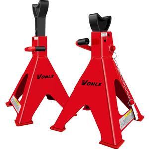 6 Ton (13200 lb) Double‑Lock Car Jack Stands, Carbon Steel, 2 Pack