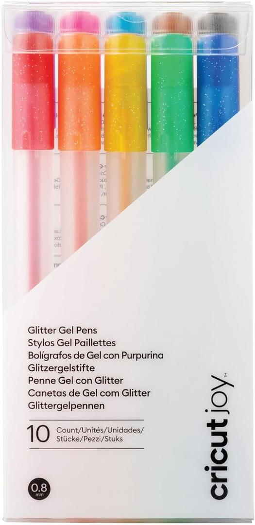 Cricut Joy Glitter Gel Pens 0.8 mm, Rainbow (10 ct)