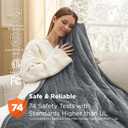 Bedsure Electric Blanket Twin with Preheat Function - Soft Flannel Heated Blanket Twin Size, Fast Heating with 6 Time Settings (Up to 10H) & 6 Heat Settings, Gifts for Grandma (62x84 inches, Grey)