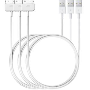 Cbiumpro 30 Pin to USB Charging Cable (3 Pack 3.3 Ft) Fast Charge & Sync Charging Cable Cord Compatible for Old Apple iPhone 4S / 4, 3G / 3GS, iPad 1/2/3, Old iPod Touch, iPod Nano