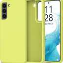 bemal for Samsung Galaxy S21 Plus Case - Smooth Silky Liquid Silicone - Slim Fit Soft Microfiber Lining - Designed for Women and Girls - Shockproof Protective Phone Cover 6.7"- Yellow Green