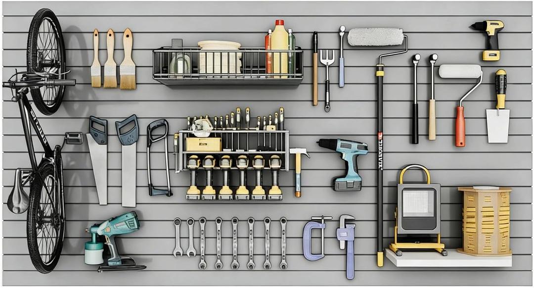 Slatwall Panel Wall Storage Systems, 4x8 ft
