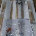 51" Industrial Farmhouse Chandelier with Antique Brass Brush Paint and Matt Black Finish, Wood Pendant Lighting Fixture for Dining Room Living Room Kitchen Island Bedroom 3-Light