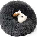 Plush Guinea Pig Bed, Small Pet Hideout, 13 x 13 x 3.54 inches, Dark Grey