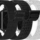 Bcuckood Nylon Sport Bands Compatible with Apple Watch Band, Women Men, Adjustable Solo Loop Bands for iWatch Size: 38mm/40mm/41mm/(42mm-Series 11 10), 3 Pack