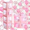 Sanwuta 2026 Graduation Decorations, 8 Pcs Pink Balloon Boxes for Graduation Party with Letter Grad 2026 & So Proud of You and 60 Pcs Ballons, Class of 2026 Grad Congrats Party Supplies for Any Grades