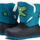 MORENDL Kids' Snow Boots Insulated Waterproof Fur Lined Warm Anti-Slip Winter Shoes for Boys and Girls Outdoor Walking(Toddler/Little Kid), Dinosaur