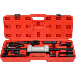 13pcs Slide Hammer Dent Puller Set, Automotive Dent Remover with 10lbs Slide Hammer Universal Slide Hammer Auto Body Truck Repair Tool Kit with Carrying Case (Red)