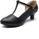 MSMAX Girls Latin Shoe Women's Professional Leather Ballroom Modern Character Dance Wedding Pump Shoes, Size 39