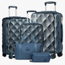 Somago 3-Piece Suitcase Set: Carry On Luggage with YKK Zipper, TSA Lock, ABS Hardside, Spinner Wheels, Ice Blue