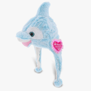 DolliBu Happy Mother's Day Super Soft Blue Dolphin Plush Hat - Cute Stuffed Animal with Pink Heart Message for Best Mommy, Grandma, Wife, Daughter - 19" Inches