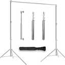Stainless Steel Backdrop Stand 9.5ftx10ft Photo Stand for Backdrop Video Adjustable Background Support Stands for Portrait & Studio Photography, Photoshoot, Parties, Baby Shower, Birthday, Wedding
