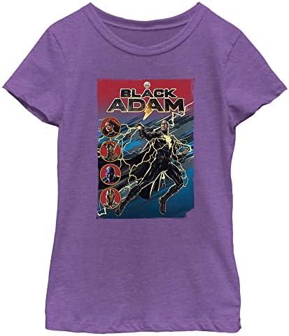 DC Comics Black Lightning Adam Girls Short Sleeve Tee Shirt, Small, Purple 