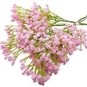 Artificial Real Touch 26" Baby's Breath Flowers for Floral Arrangements, Bouquets, Home, Office Decor (Pack of 5) (Pink)