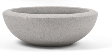 ARBORA 21" Santorini Bowl 1-Pack with Stone Blend Concrete Gray Finish - Polyresin Indoor and Outdoor Planters, Durable, Weatherproof, Lightweight, Large Plant Pots for Patio, Garden, Deck, Entryway