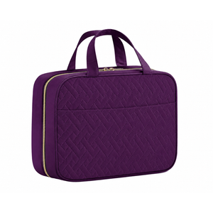 BAGSMART Travel Toiletry Bag, Puffy Toiletry Bag for Women, Wide-open toiletry bags for traveling, Large Travel Cosmetic Makeup Bag Organizer for Accessories,Toiletrie (Dark Purple)