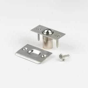 Closet Door Ball Catch Hardware, Brass Catch Adjustable Copper Solid Cast & Spring for French Doors, Black 2 Pack (Silver Tone)