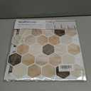 Hexagon Tiles Peel and Stick Backsplash for Kitchen, 10-Sheet Stick on Tiles Kitchen Backsplash, Pink 3D Peel and Stick Wall Tile12''12''