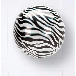 5 Pcs Zebra Print Orb Balloon | Jungle Party Ideas | Animal Party Balloons | Party Pieces