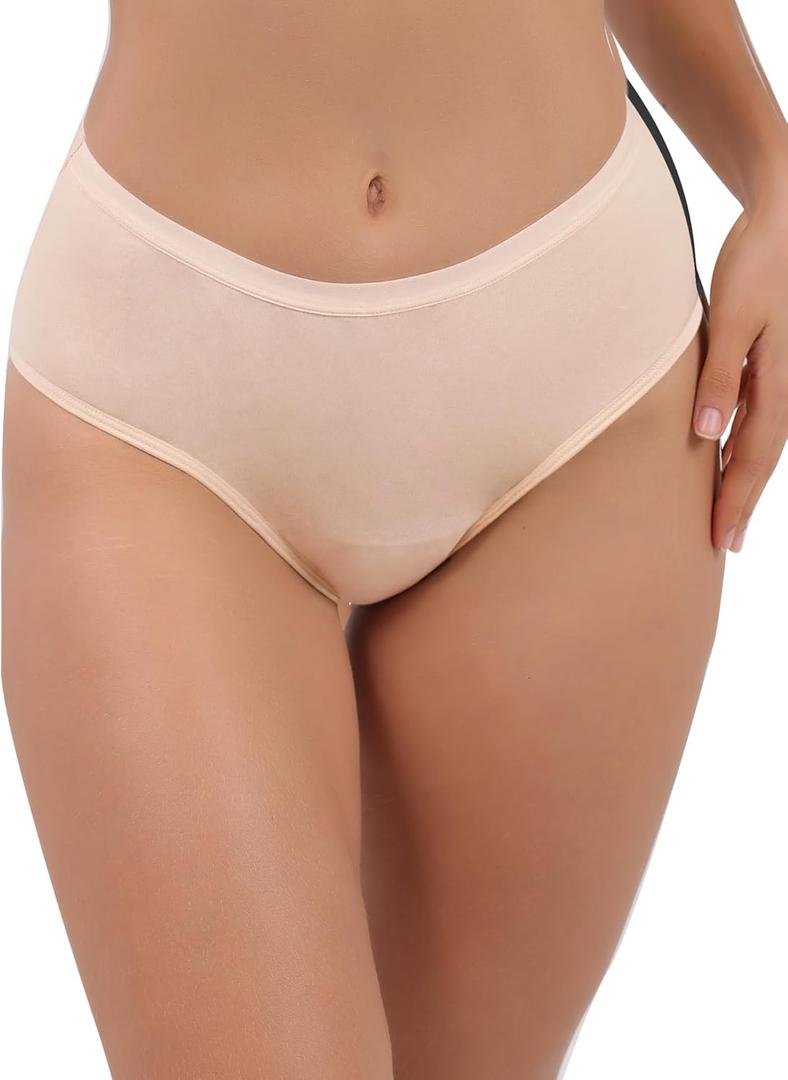 AIRCUTE Super Absorbency Urinary Incontinence Underwear for Women, Reusable Mid Rise Panties for Nighttime leaks 4.2OZ (Beige, Medium)