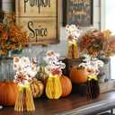 Paper Jazz Burnt Orange Flowers Table Decoration,9pcs Fall Centerpieces for Tables,Orange Flowers for Home Indoor,Dahlia Decoration Applies to Wedding,Fall Party,Thanksgiving,Halloween.