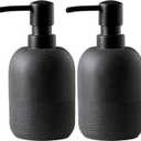 Matte Black Soap Dispenser Sets with Pump,Hand Soap and Lotion Dispenser for Bathroom Countertop,Morden Soap Dispenser for Kitchen-10.6oz.