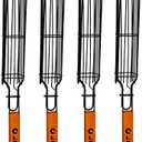 JUCT Portable Grilling Baskets - Set of 4 Companion Nonstick Kabob Grilling Baskets for Outdoor Grill - Kabobs and Loose Veggies，fruits，Vegetable，Onion，Fish，Chicken and Meat Grill Baskets (Basket-4B)