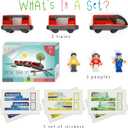 KipiPol Battery Operated Action Locomotive Toy Train Set for Wooden Tracks, (Magnetic)-Compatible with Thomas The Train Toys, Brio Tram Set for Toddlers 3-5 and up, Stocking Stuffers for Kids