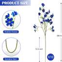 10 PCS Silk Flowers with Long Stems Artificial Flower for Tall Vase Outdoors Fake Babys Breath Bouquet Faux Floral Wedding Party Decoration Home Indoor Table Centerpiece Decor (Blue)