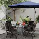 Outdoor Chair Cushions Set of 2, 42x21x4 Inch Patio Cushion for Dining/Rocking Chairs, High Back Soft Seat Pad with Ties, Indoor Outside Use, Fade-Resistant & Waterproof, Black
