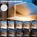 White crown LED Desk Lamp Dimmable Table Lamp Reading Lamp with USB Charging Port, 5 Lighting Modes, Sensitive Control, 30/60 Minutes Timer (White, First-Generation)