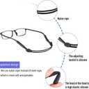 lvvfit 3pcs Adjustable Eyeglass Strap - No Tail Sunglass Strap - Eyewear String Holder -for Men's Women's Kids' Glasses Straps Sunglasses Straps (3pcs Black)