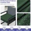 IPYNBAP Outdoor Chair Cushions Set of 4 -Waterproof Outdoor Seat Cushions for Patio Furniture, Patio Chair Cushion with Handle and Ties, Out Door Chair Pads,19x19x3-Square, Forest Green