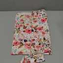 Receiving Blankets for Baby Girls Swaddle Blanket with Headband Set for 0-3 Month Cotton Knitted Newborn Swaddle Wrap Perfect Shower Gift (Pink Flower)