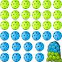 Coopay 36 Pack Plastic Baseballs Soft Baseballs Practice Balls Lightweight Hollow Training Balls with a Drawstring Bag for Hitting Pitching Batting Indoor Outdoor Sport