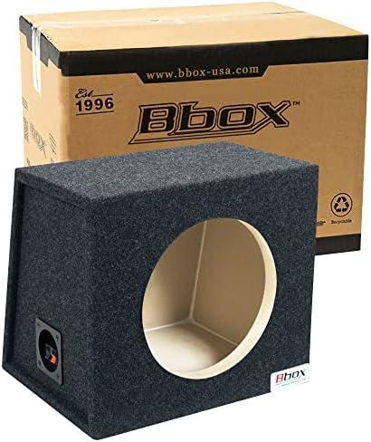 Bbox Single 12 Inch Subwoofer Sealed Enclosure - Car Subwoofer Box & Enclosures - Premium Subwoofer Box Improves Audio Quality, Sound & Bass - Red & Black Spring Terminals - Charcoal