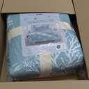 King Coastal Quilt Bedding Set, Summer Coastal Quilt with Shams, Beach 3-Piece Reversible All Season Bedspread Quilt Set. Lightweight Nautical Quilted Coverlet. Fenwick Collection, Ether Blue.