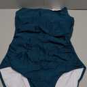 Eomenie Women's One Piece Swimsuits Tummy Control Ruched Bathing Suit 1 Piece Swimwear (Bright Cyan, M)