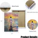 Pink Jesus Wall Art Jesus Walking On Water Wall Decor God Christian Painting Poster Religious Biblical Picture Print Artwork for Living Room Bedroom Church Decoration Home Decoration (16x24in Canvas)
