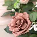 Lookein Artificial Rose Flower Garland Greenery Garland 5FT for Wedding Ceremony Backdrop Arch Flowers Table Centerpieces Decorations, Garden Dusty Rose